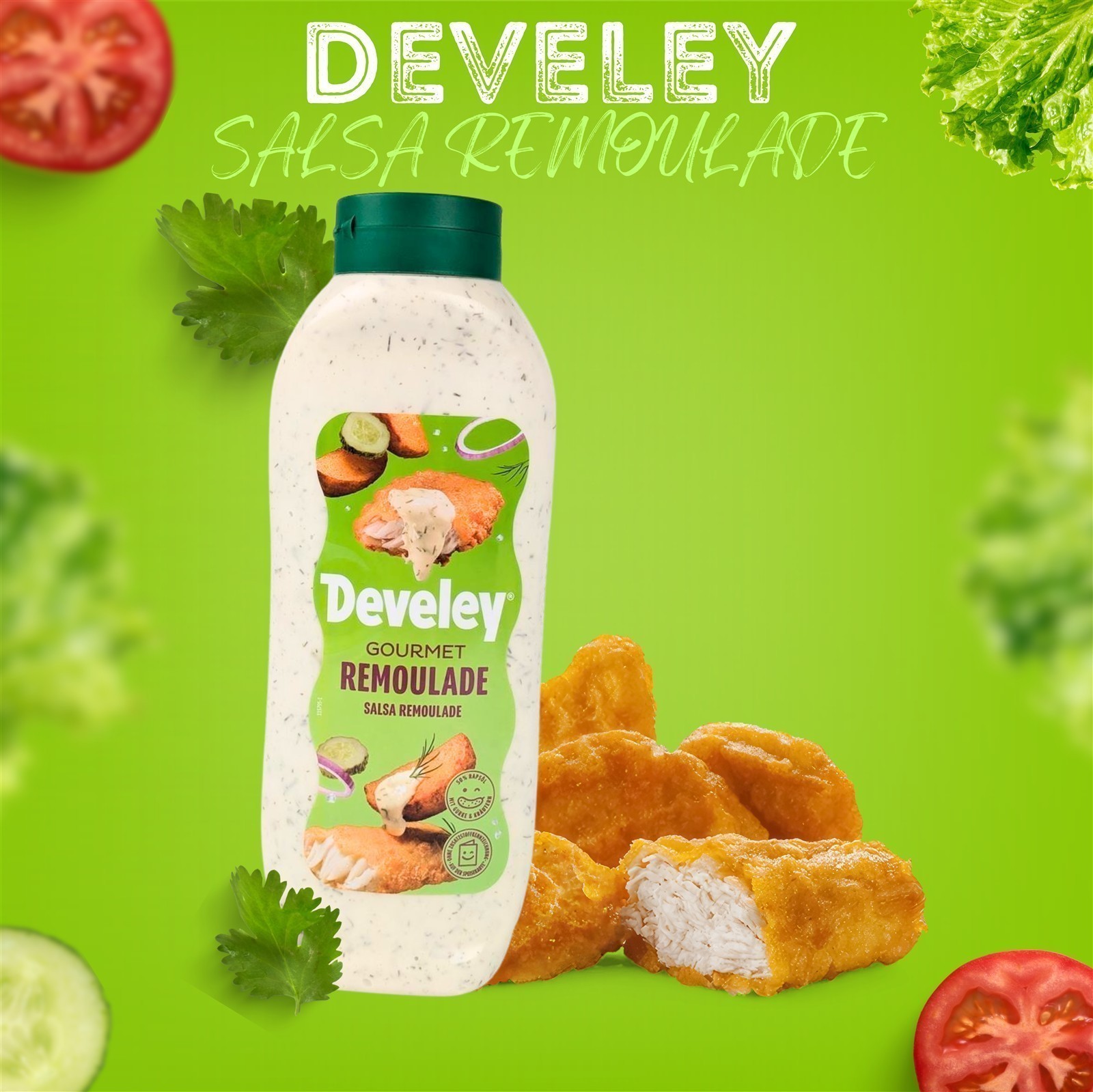 DEVELEY Gourmet Remoulade vegane Remouladensauce mit Gurke und Zwiebel 8x 875ml