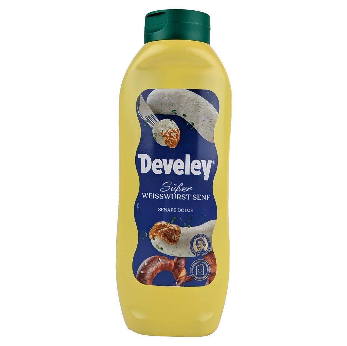 DEVELEY Süßer Weisswurst Senf vegan Original Münchner Weißwurst-Senf 8x 875ml