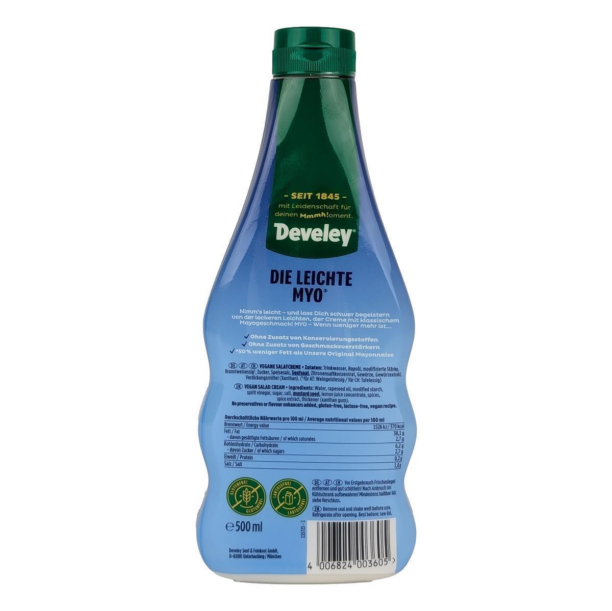DEVELEY Leichte MYO Salat-Creme vegan kalorienarm mit 50 % weniger Fett 6x 500ml
