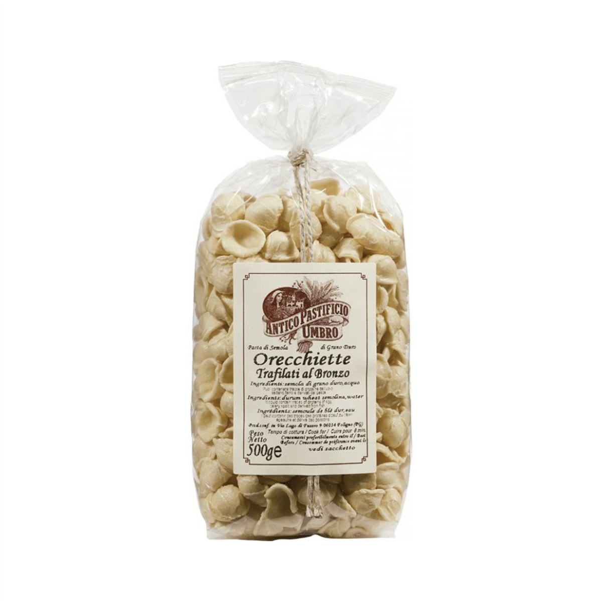 Antico Pastifico Umbro Orecchiette 500g Traditionelle Pasta aus Umbrien, Italien