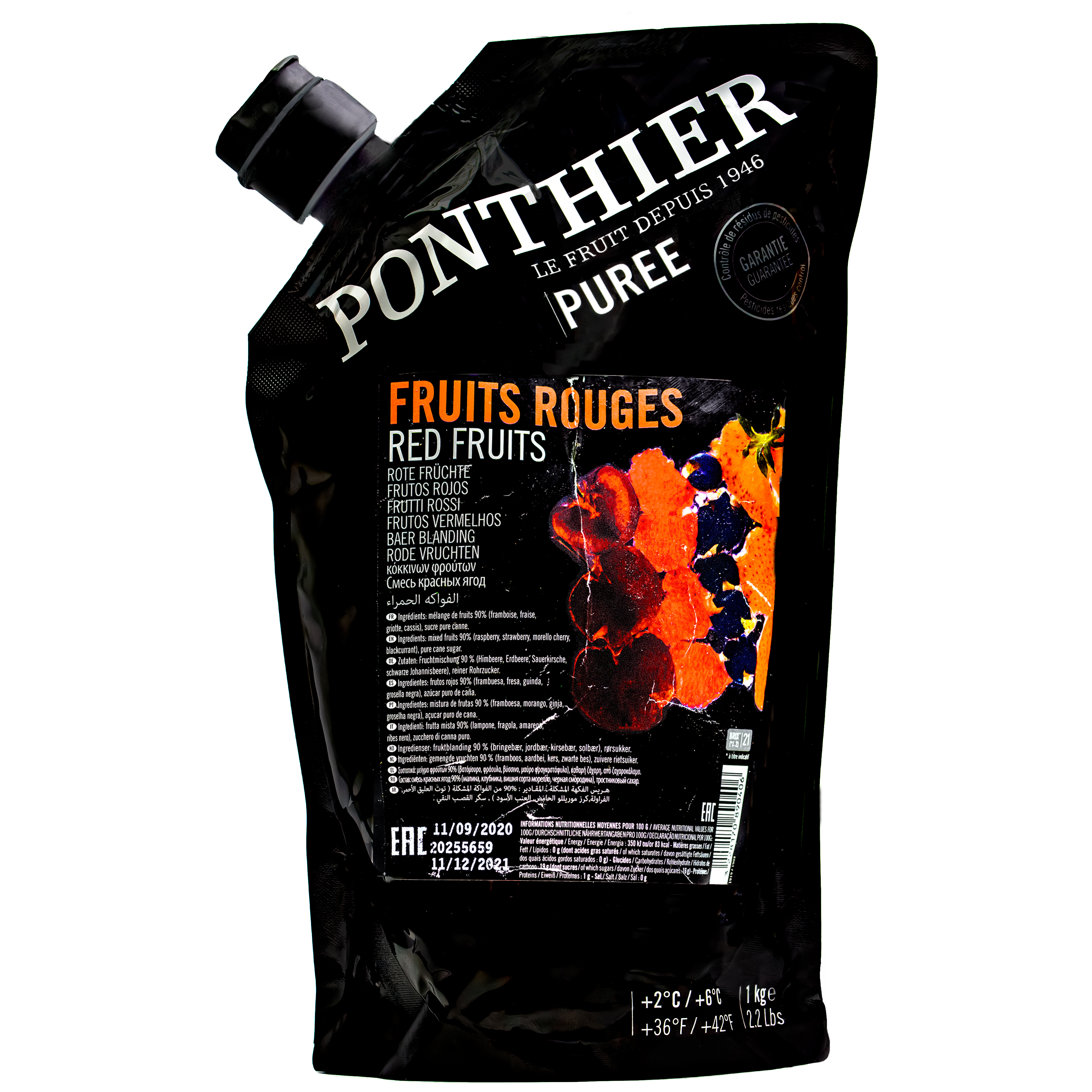 Ponthier ROTE FRÜCHTE PÜREE Frucht-Mark-Püree 1 Kg 