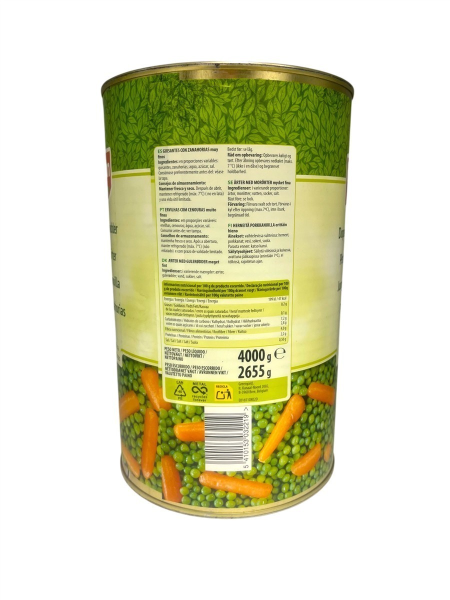 Fresh Can Junge Erbsen mit Möhren sehr fein 2655g vegan, ohne Zusatzstoffe