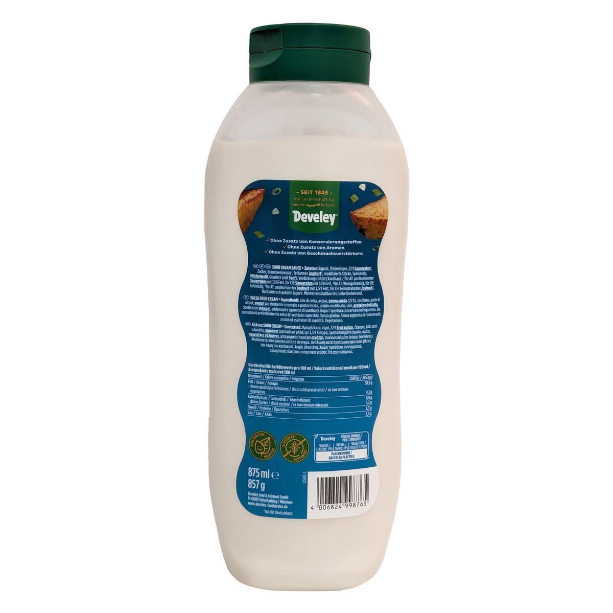 DEVELEY Sour Cream Sauce cremiger Dip mit Joghurt und Sauerrahm vegetarisch 1x 875ml