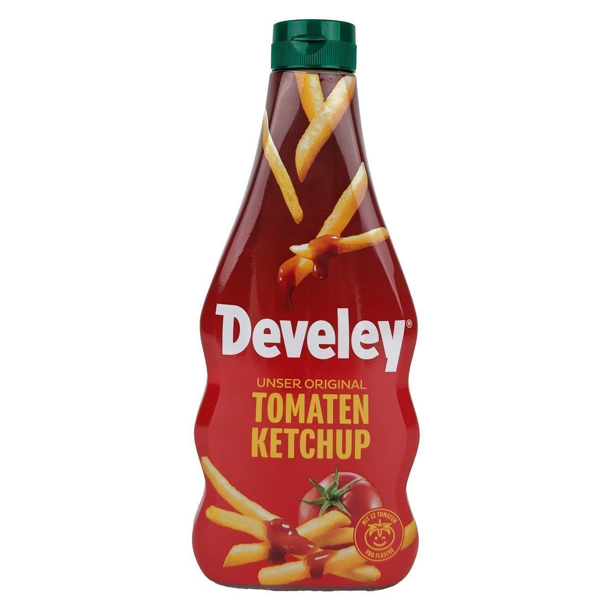 DEVELEY Original Tomatenketchup vegan mit 66 % Tomatenmark fruchtig-würzig 8x 500ml