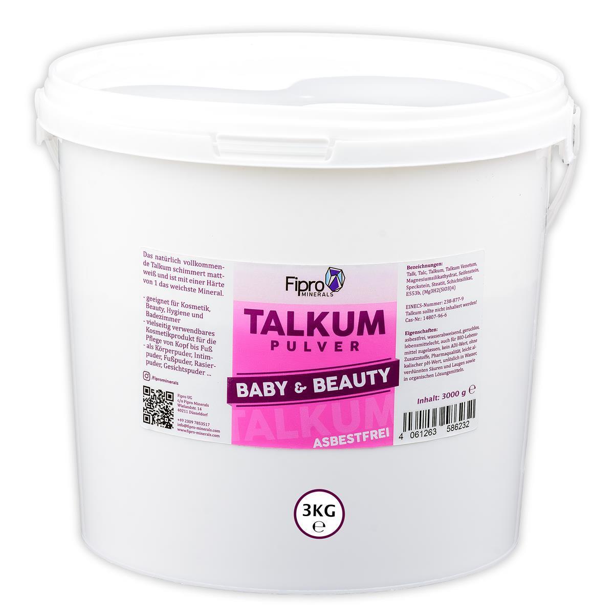 TALKUMPUDER FEIN 6x 3kg Eimer - für Kosmetik Beauty Hygiene und Badezimmer