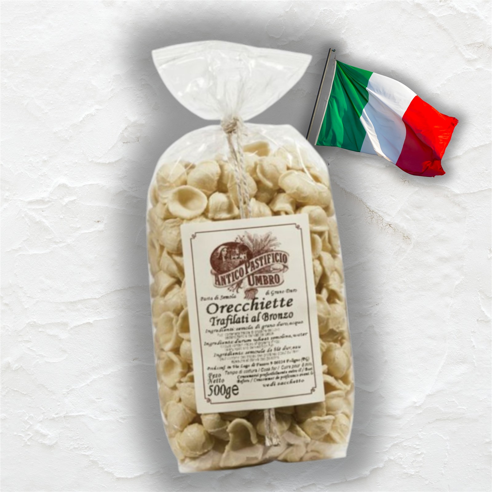 Antico Pastifico Umbro Orecchiette 500g Traditionelle Pasta aus Umbrien, Italien