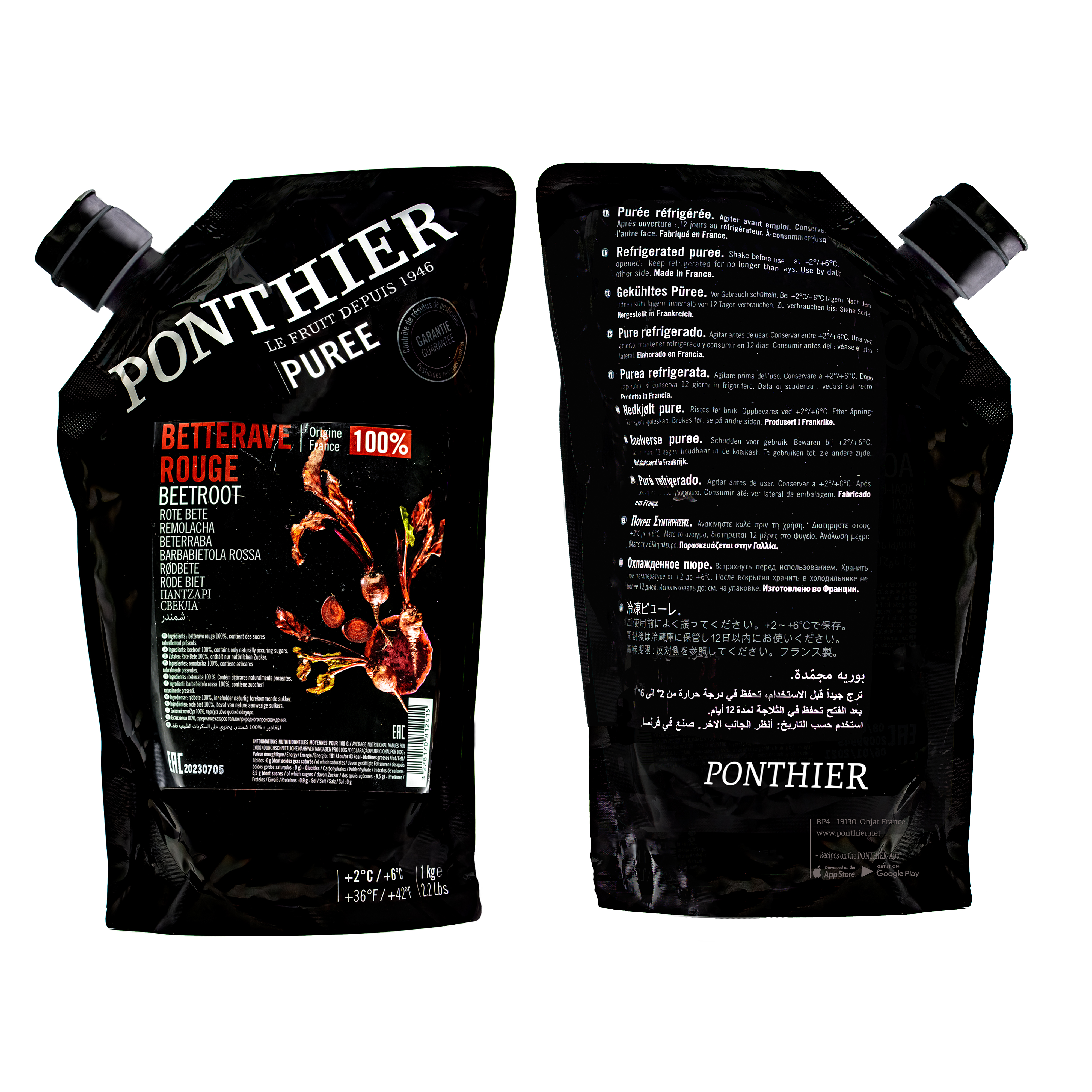 Ponthier ROTE BETE Gemüse-Püree 1KG 6er
