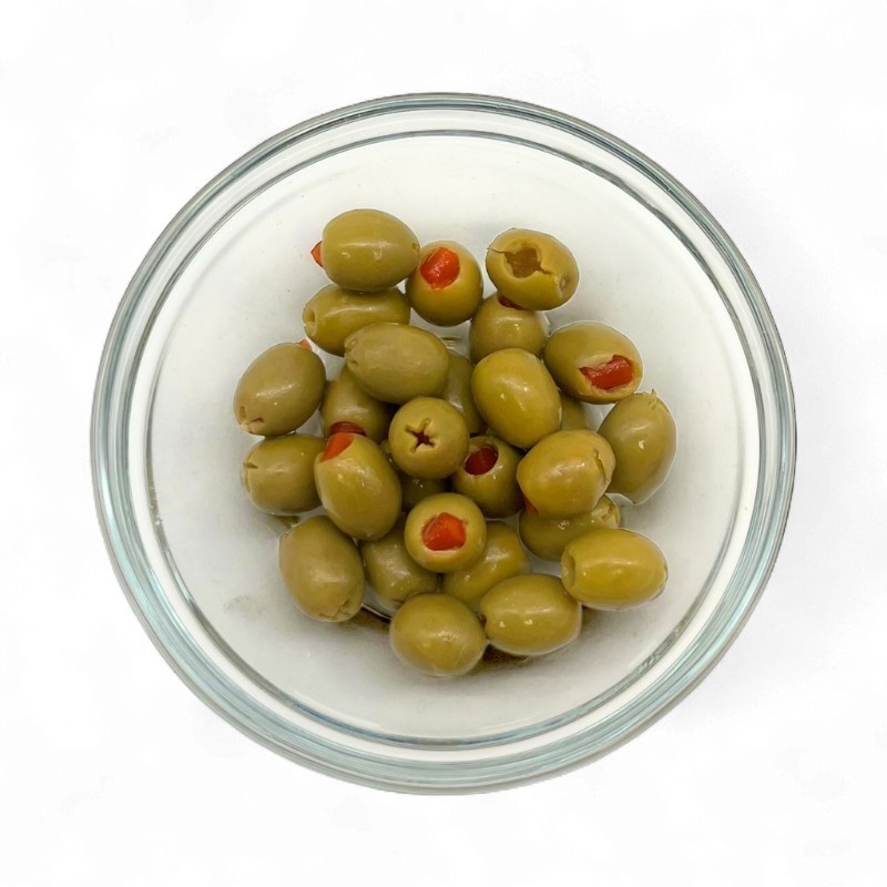 CANA Grüne Oliven gefüllt mit Paprikapaste 1x 550g Glas aus Spanien