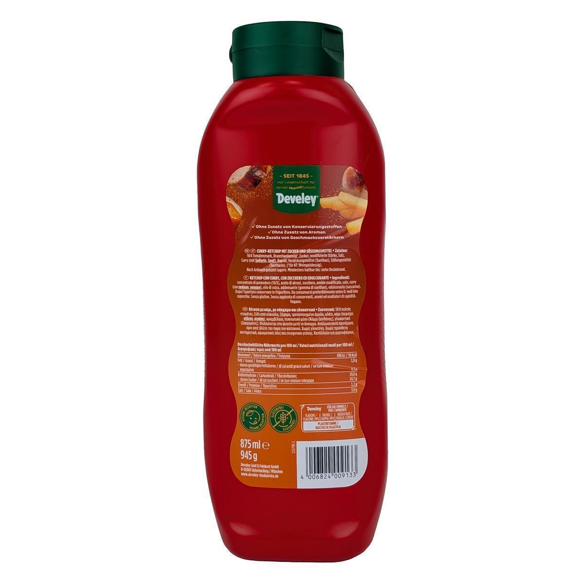 DEVELEY Curry-Ketchup mit 56 % Tomatenmark würzig abgestimmt 875ml