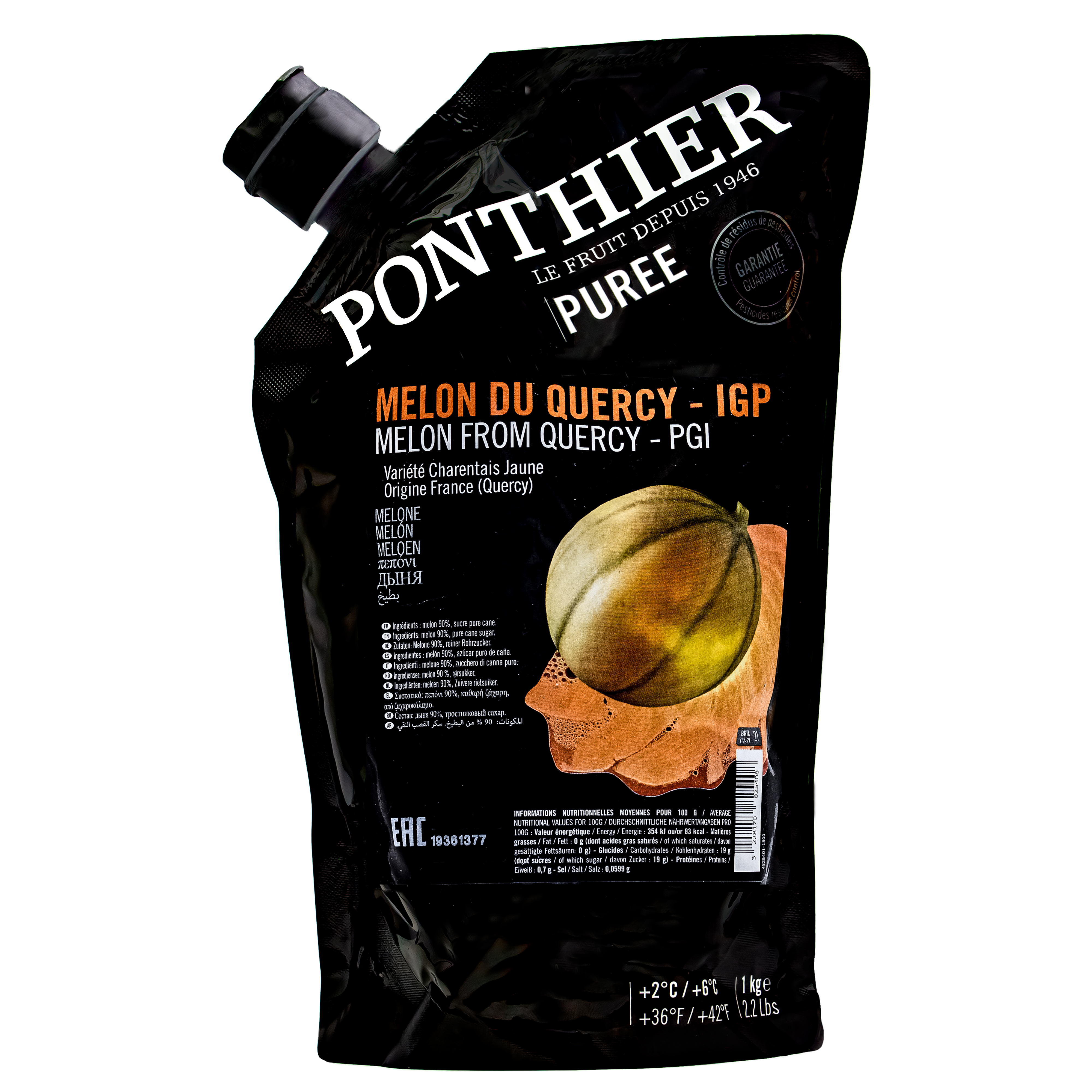 Ponthier MELONEN PÜREE Melon-du-Quercy-Frucht-Püree 1KG