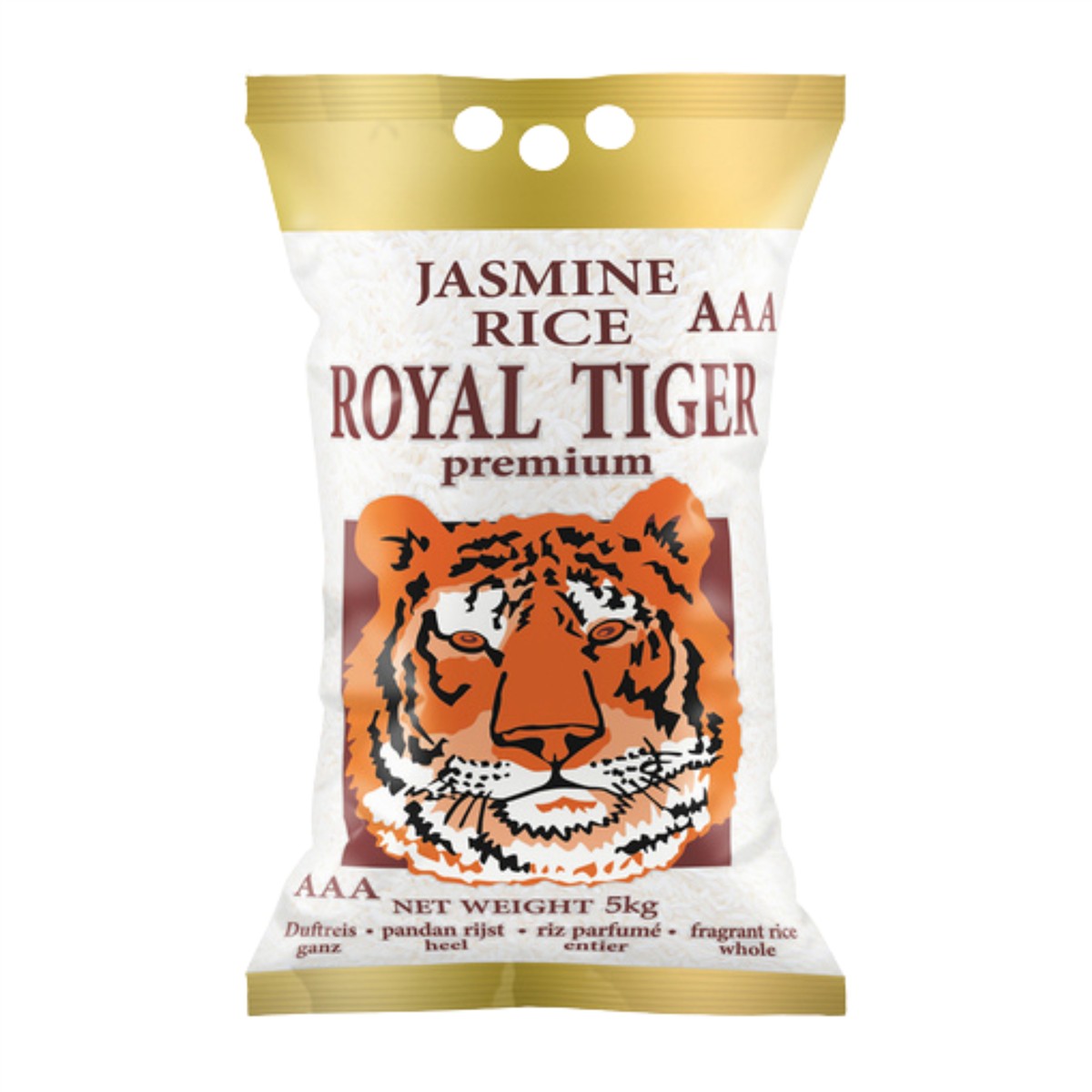 Royal Tiger Jasminreis Duftreis, 5kg, thailändischer Jasmin-Reis
