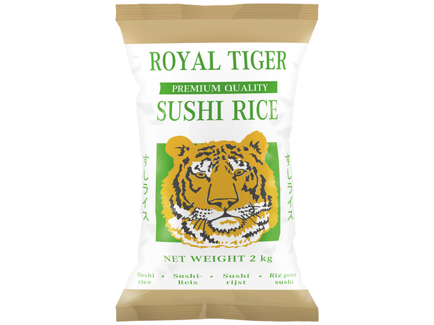 Royal Tiger Sushireis, 2kg, Reis für Sushi, Risottoreis, Rundkornreis