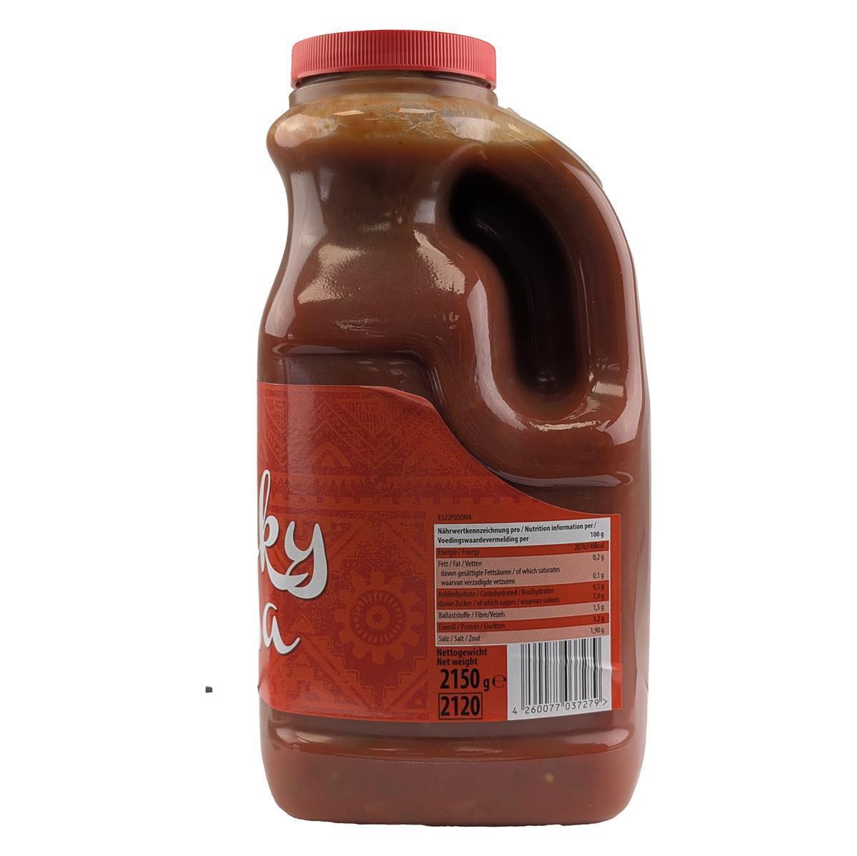 Tomatensoße hot scharf Chunky-Salsa Tex-Mex-Sauce von PRIBO 6x 2.4l Flasche